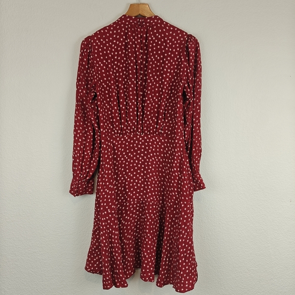 Rebecca Taylor Blurry Heart Silk Long Sleeve Mini Shirt Dress Size 2 Women's - Picture 12 of 16